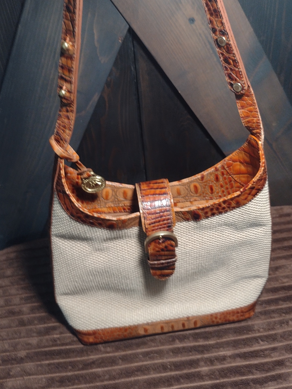 Brahmin Vintage Woven Leather Bag From The Harbor Collection